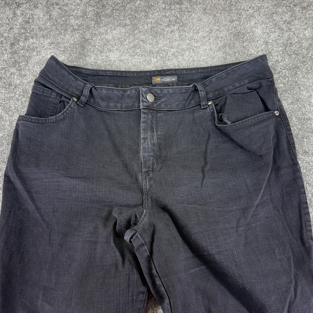 Lee Black Jeans Relaxed Fit Straight Leg Mid Rise Pants Womens 18W 18 - Picture 2 of 11